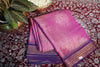 Pink with Royal Blue Tissue Saree with Temple Border