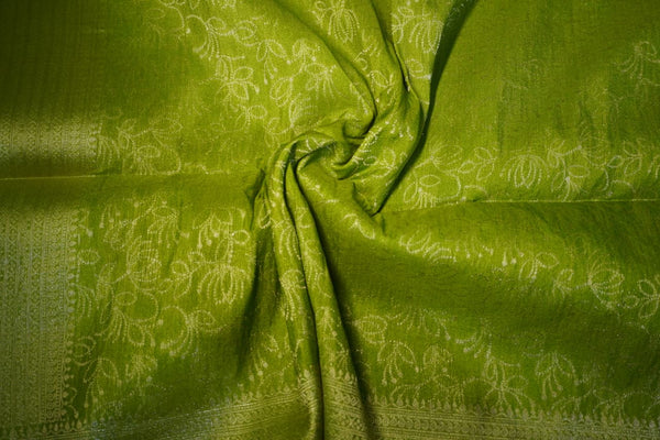 Self-Color Georgette Saree – Leaf Green