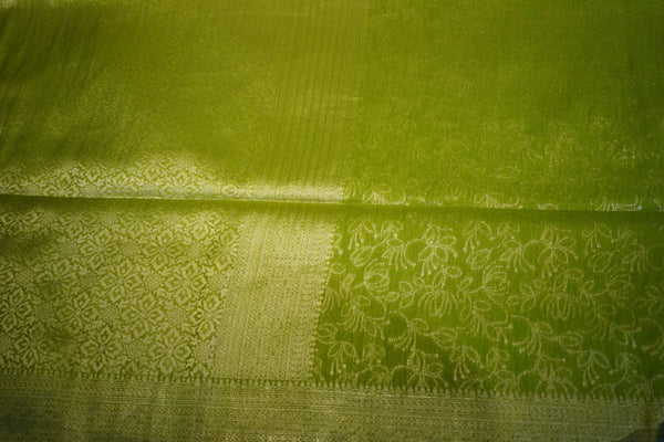 Self-Color Georgette Saree – Leaf Green