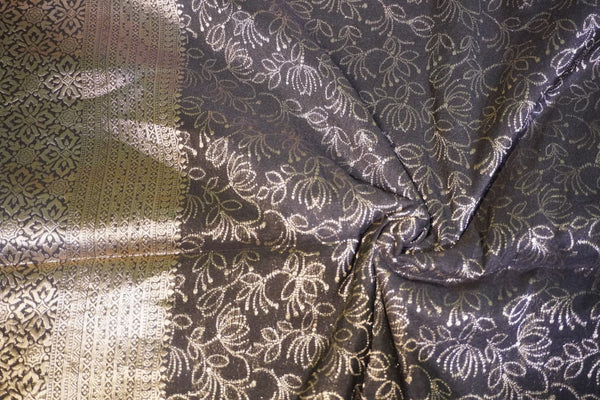 Self-Color Georgette Saree – Black