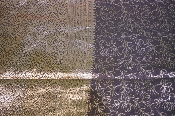 Self-Color Georgette Saree – Black