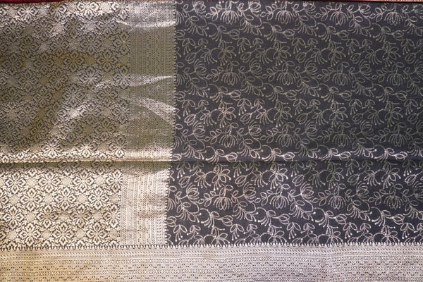 Self-Color Georgette Saree – Black