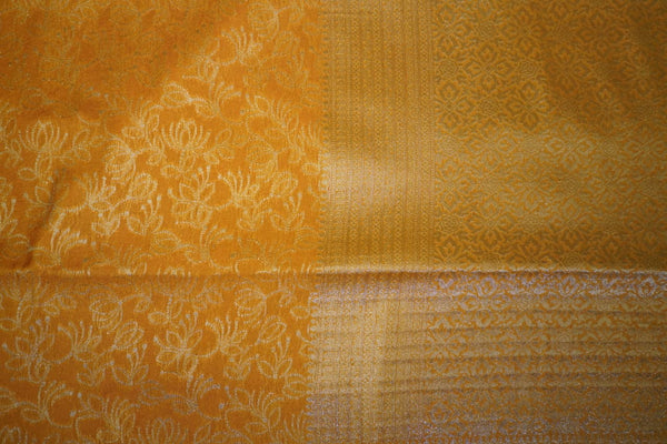 Self-Color Georgette Saree – Golden Yellow