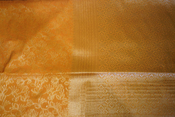 Self-Color Georgette Saree – Golden Yellow