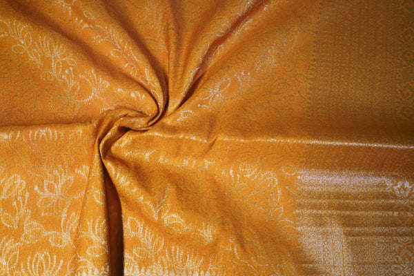 Self-Color Georgette Saree – Golden Yellow