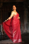 Self-Color Georgette Saree – Red