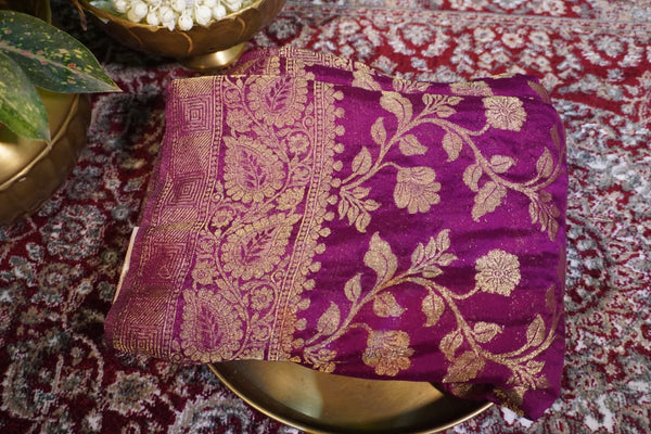 Banarasi Silk Saree – Self Color purple