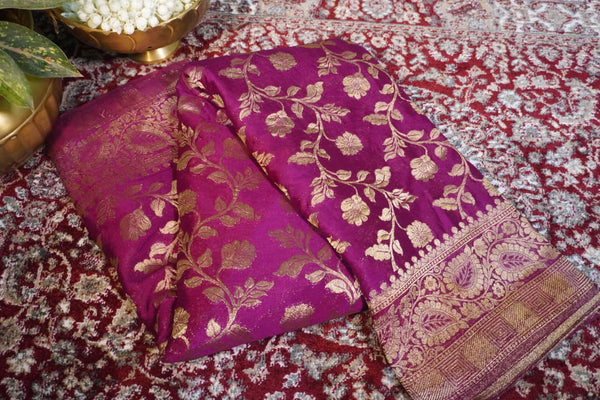 Banarasi Silk Saree – Self Color purple