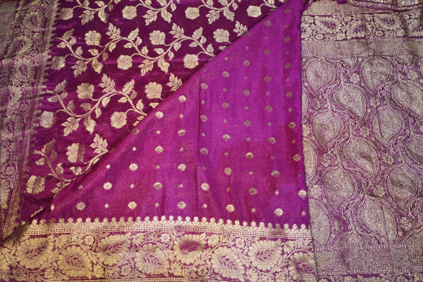 Banarasi Silk Saree – Self Color purple