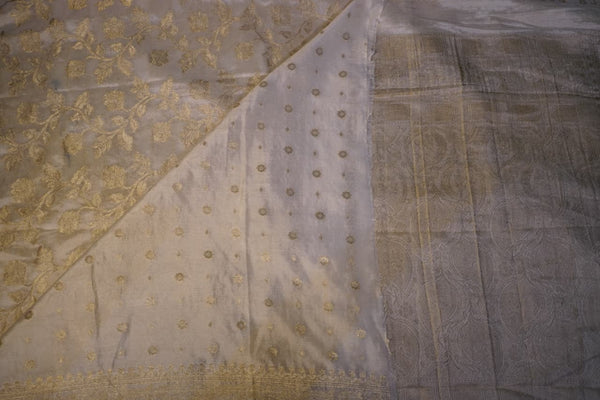 Banarasi Silk Saree – Off White with Gold Zari Weave