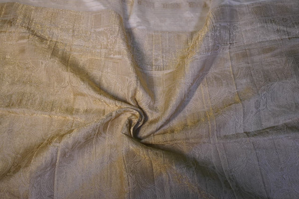 Banarasi Silk Saree – Off White with Gold Zari Weave