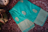 Premium Georgette Saree – Sea Green/Turquoise Green Self Saree with Butta Motifs