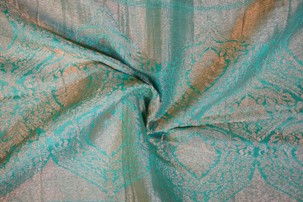 Premium Georgette Saree – Sea Green/Turquoise Green Self Saree with Butta Motifs
