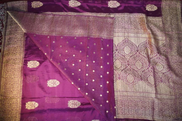 Premium Georgette Saree – Purple Self Saree with Butta Motifs