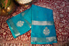 Premium Crepe Silk Saree – Teal Blue Self Saree with Butta Motifs