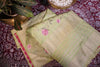 Premium Kashmiri Silk Saree – Pistachio Green Saree with Machine Embroidery & Bright Pink Contrast Blouse
