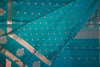 Premium Crepe Silk Saree – Teal Blue Self Saree with Butta Motifs