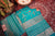 Premium Kashmiri Silk Saree – Sea Blue/Turquoise Blue Saree with Machine Embroidery & Bright Pink Contrast Blouse